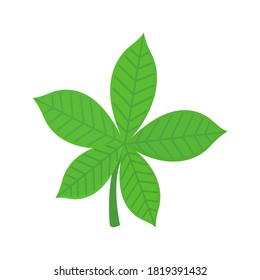 Green leaves icon on white background vector illustration. Flat design.