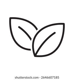 Ícone de folhas verdes representando a ecologia da natureza e o ambiente para produtos orgânicos eco-amigáveis e naturais à base de plantas vetor ícone de glifo sólido