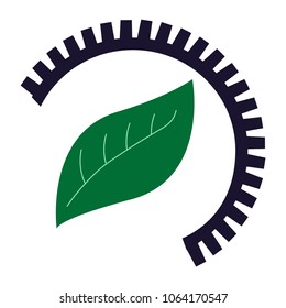 Green leaves icon. Vector ecology sphere logo.