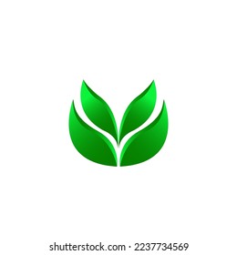 Green Leaves Icon vector Illustration Design isolated on white background.
