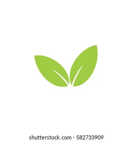 Green leaves icon vector illustration on white background