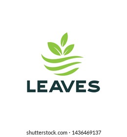 Green Leaves icon vector Logo design template