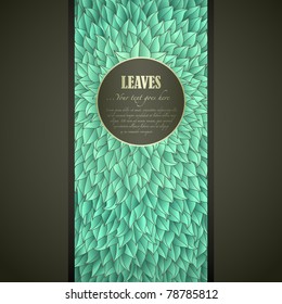 Green Leaves Label with space for Your text