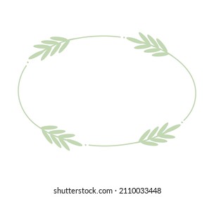 green leaves laurel wreath over white