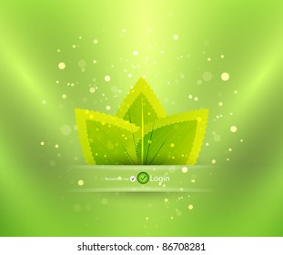 Green leaves login page
