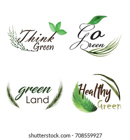 Green Leaves Logo Collection