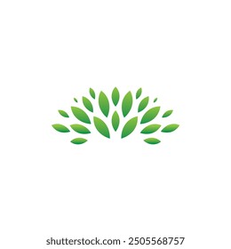 green with leaves logo design