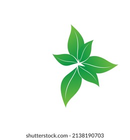 green leaves logo design, concept of green growth symbol, Modern green element template
