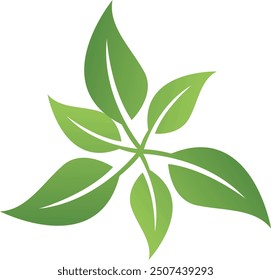 green leaves logo design, concept of green growth symbol, Modern green element template Vector art