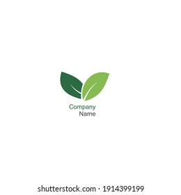 diseño del logo de hojas verdes es sencillo y elegante