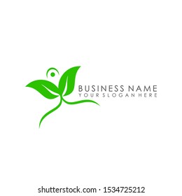 green leaves logo design vector ecology energy 