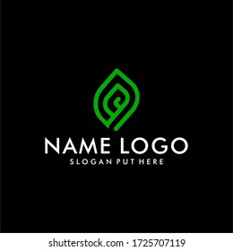 Green  Leaves Logo design vector template. Natural Organic  medicine Logotype concept icon