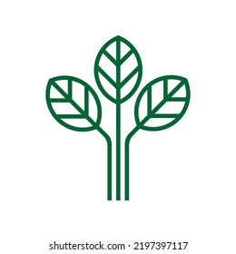 logotipo de hojas verdes, vector de icono vegetal fresco