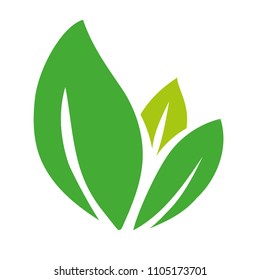 Green Leaves logo icon. Vector illustration, isolated on white background.