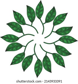Logo de Green Leaves Icono Vector Ilustraciones sin formato