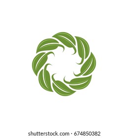 Green Leaves Logo Template Illustration Design. Vector EPS 10.