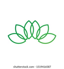 Green leaves logo template vector organic icon design