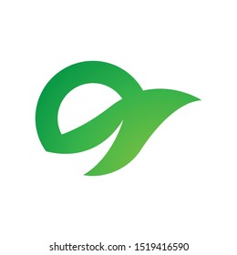 Green leaves logo template vector organic icon design