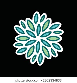 Green Leaves Logo Vector Graphic Design illustration Badge Emblem Symbol and Icon