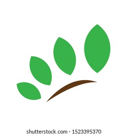 Green leaves logo vector icon
