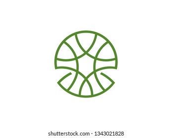 Green Leaves Logo. Vector Leaf Nature Green Branch Tree Leaf Logo. Eco Natural Organic