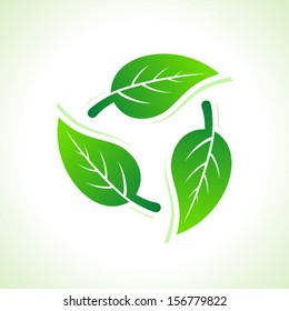 Green leaves make a recycle icon stock vector