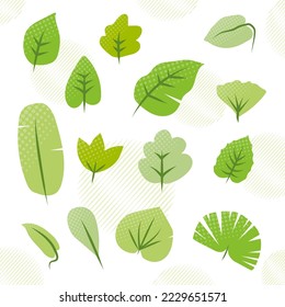 Green Leaves minimalist simple style vector element
