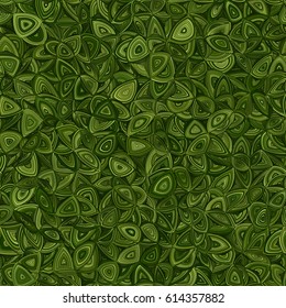 Green leaves mosaic texture background. Seamless pattern. Abstract geometric shapes gradient vector illustration