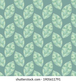 Green leaves. Natural seamless pattern