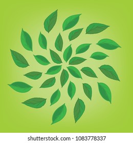 Green leaves natural vector isolated abstract background