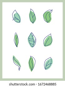 green leaves nature pattern poster
