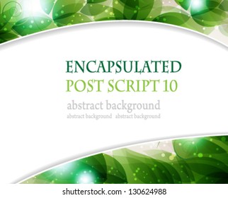 Green leaves on a beige background with place for text
