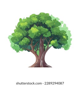 Green leaves on a tree branch icon isolated