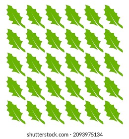 Green leaves on a white background