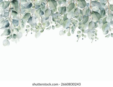 green leaves on white background