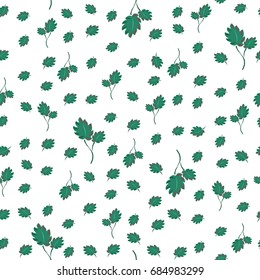 Green leaves on white background
