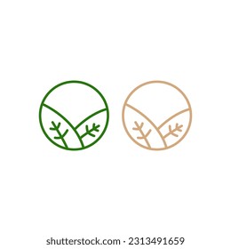 GREEN LEAVES ORGANIC FARMING FRESH PRODUCT SIGN, SYMBOL, LOGO ISOLATED ON WHITE