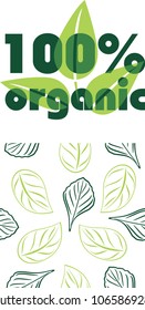 Green leaves. Organic pattern for design. Vector