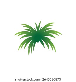green leaves of palm simple icon vector, coconut tree