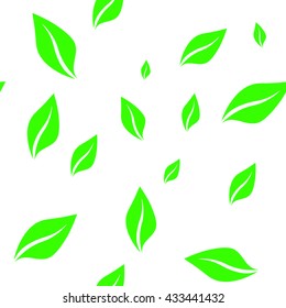 Green leaves patter on white background nature wallpaper