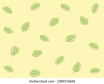 Green Leaves pattern backgound style and colorful