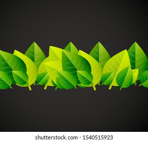 Green leaves pattern background. Ecology modern abstract template. Nature concept
