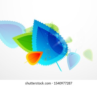 Green leaves pattern background. Ecology modern abstract template. Nature concept