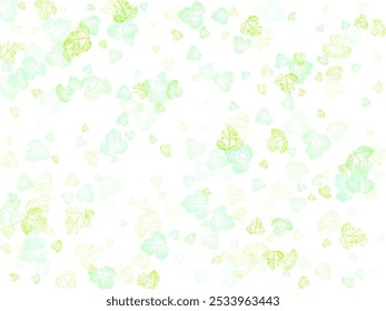 Green leaves pattern background. Natural background and wallpapers. Flying green leaves. 