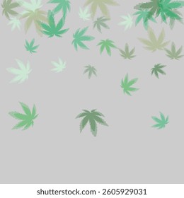 Green leaves pattern background. Natural background and wallpapers. Autumn maple and oak leaves.