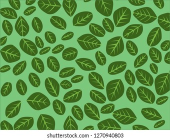 green leaves pattern Background - Vector