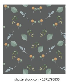 green leaves pattern with dark background