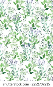 green leaves pattern design, plants pattern with white background, floral pattern, seamless pattern
