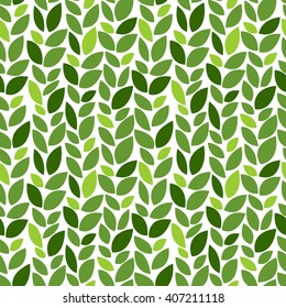 Green leaves pattern. Eco. Seamless decorative template texture with green and beige leaves. Seamless stylized leaf pattern. Vector illustration