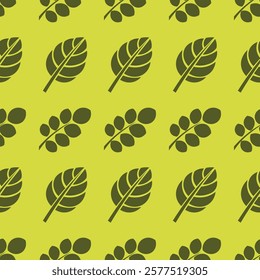 Green leaves pattern. Nature backgrounds